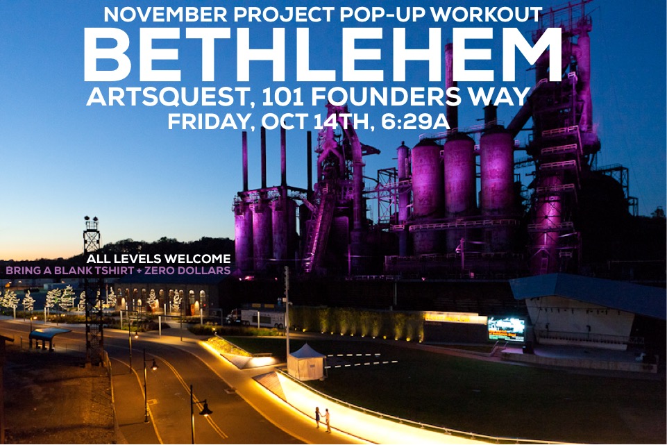 Bethlehem PopUp, Runner’s World 1/2, Rogue Undercover Event, & FREE BUS November Project