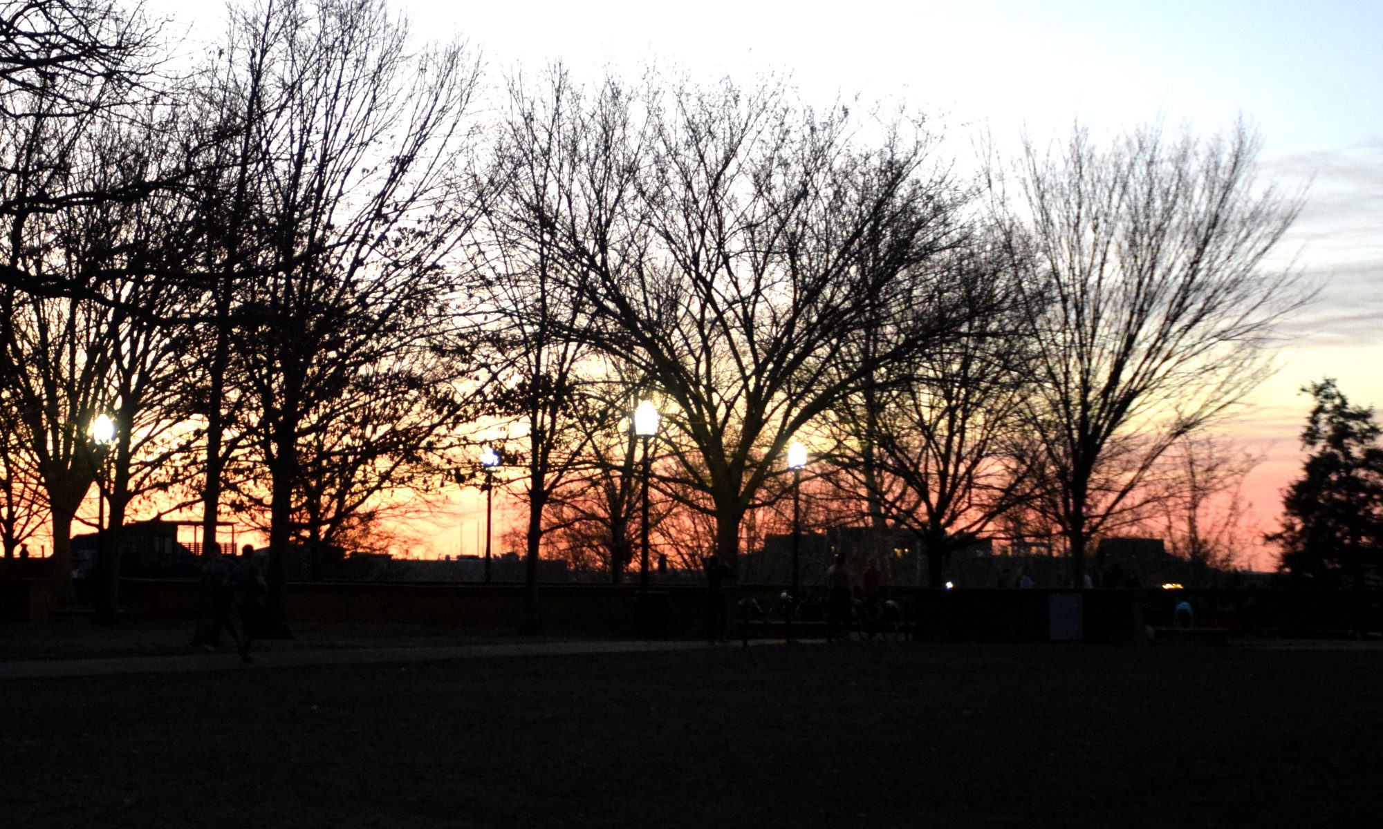 The sun rises over Meridian Hill/Malcolm X Park