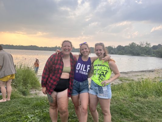 Sarah Foley and Em posing